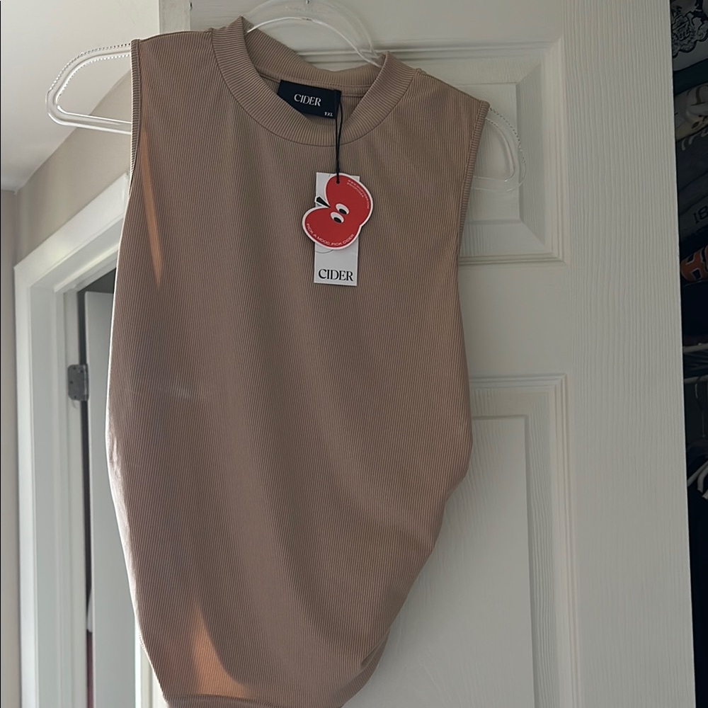 Cider Tan Boxy Muscle Tee